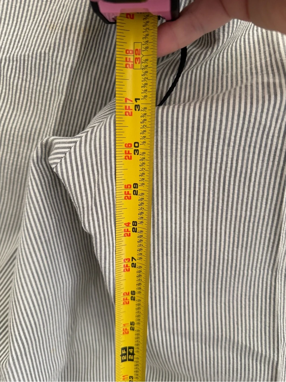 Vtg KUPPENHEIMER Seersucker Casual Pants - Men's Size 38x30 - Gray/White Stripe